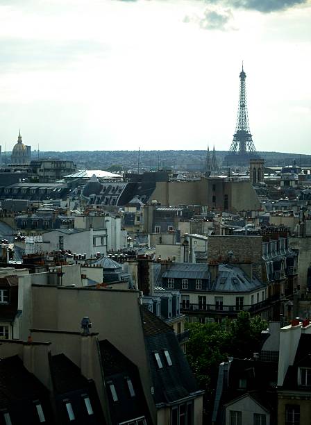 clear day to see eiffel stock photo