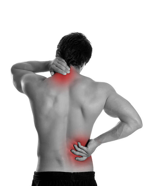 dolor en la baja espalda - shoulder pain backache men fotografías e imágenes de stock