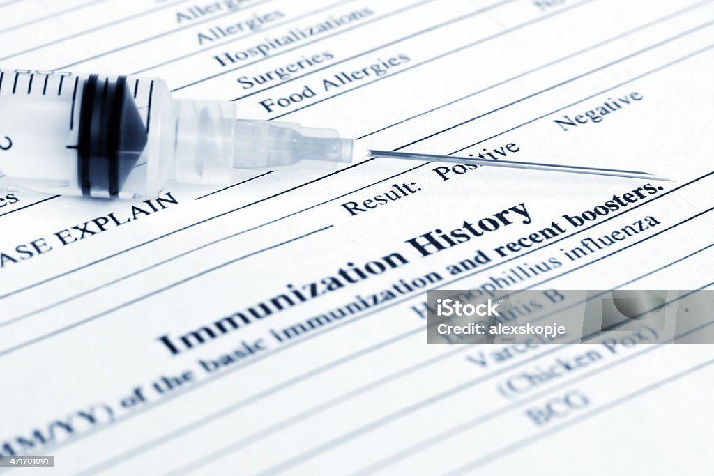 Immunisation History Statement Example Immunization History Form Stock Photo - Download Image Now - Care ...