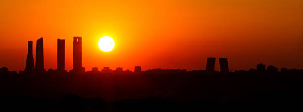 Sunrise city silhouette stock photo