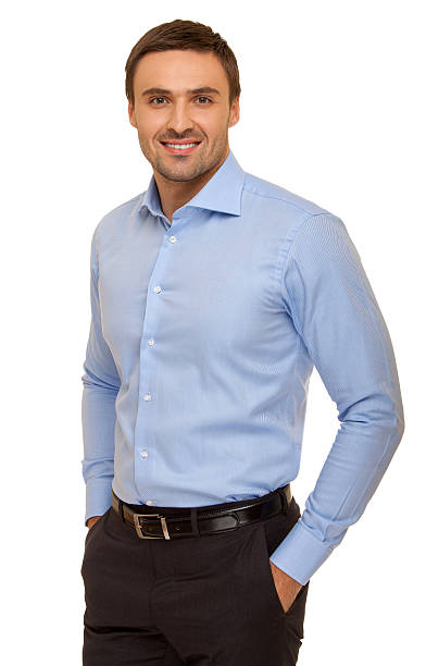 istock Well-dressed man. Charismatic businessman standing on white background 471701912