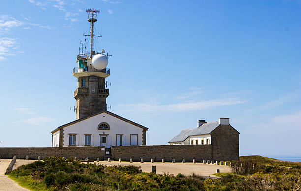istock Old stone lighthouse with modern equipment, Cape Ra, (Pointe du 471702139