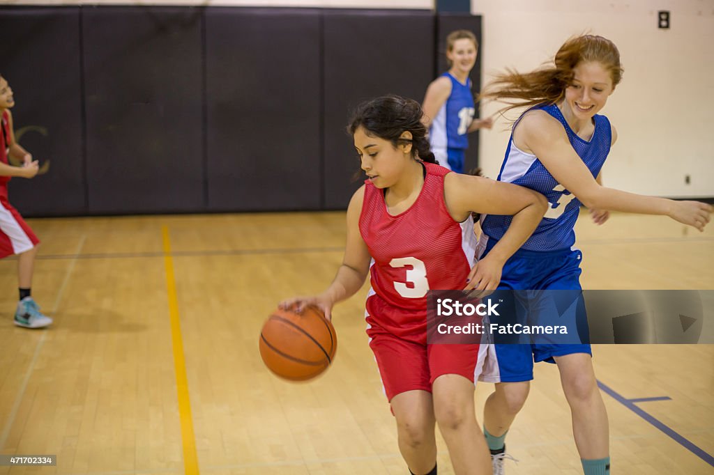 Basketball High school students playing basketball 16-17 Years Stock Photo