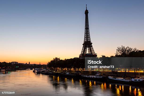 Eiffel Tower And Diena Bridge At Dawn Paris France Stock Photo - Download Image Now