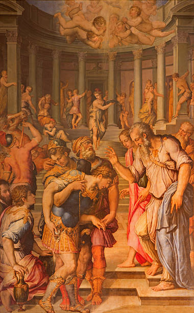 istock Rome - painting of st. Paul before the Ananias 471703818