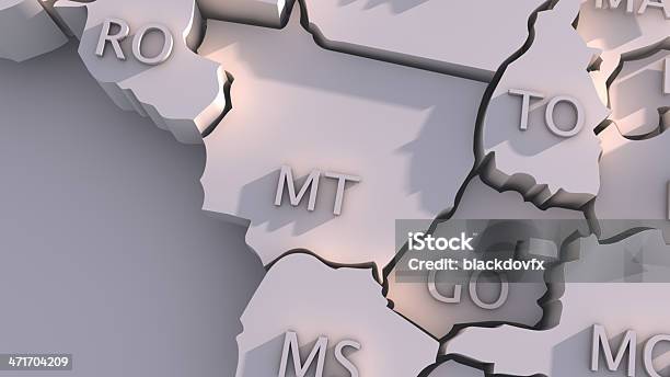 Brazil Map With States Stock Photo - Download Image Now - Mato Grosso do Sul State, Map, Amazon Region