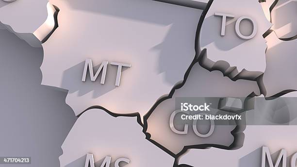 Бразилия Карта С Государствами — стоковые фотографии и другие картинки Карта - Карта, Штат Мату-Гросу-ду-Сул, Трёхразмерный