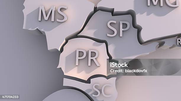 Brazil Map With States Stock Photo - Download Image Now - Map, Parana State, Brazil