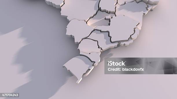 Brazil Map With States Stock Photo - Download Image Now - Map, Brazil, Three Dimensional