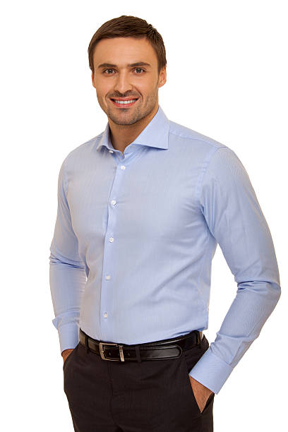 istock Well-dressed man. Charismatic businessman standing on white background 471707540