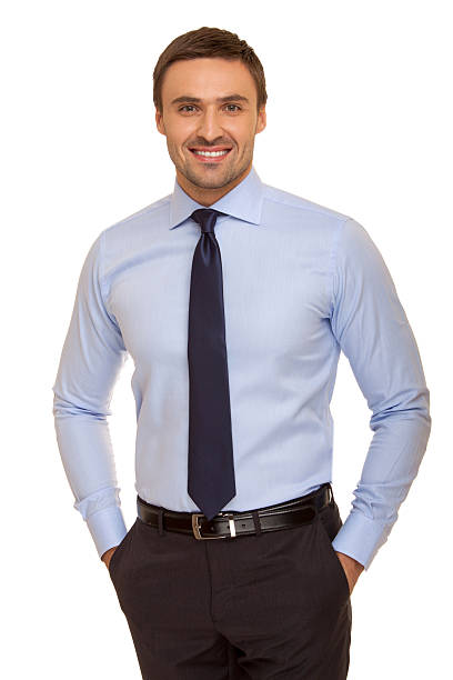 istock Well-dressed man. Charismatic businessman standing on white background 471707570
