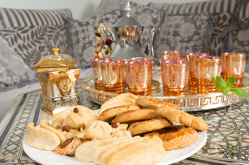 Typical cookies as presented by Moroccan women during ramadan period