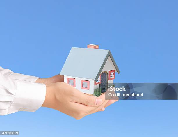 Protect Your House In Hand Stock Photo - Download Image Now - Adult, Architecture, Built Structure