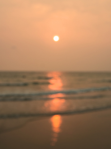 Sea and sunset blurred background, Seascape at Koh Chang, Trat, Thailand