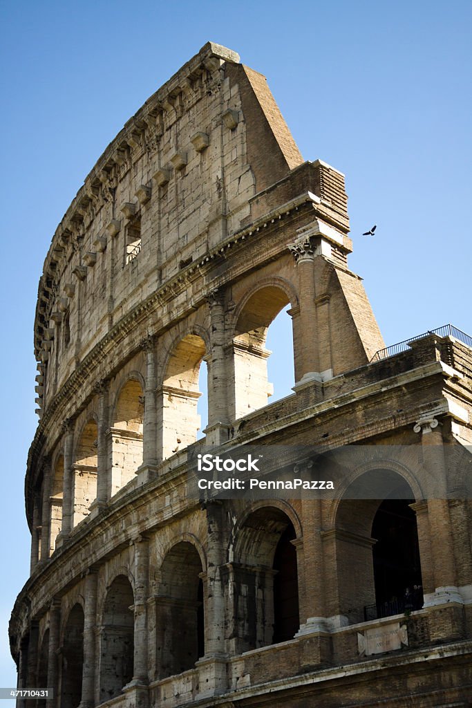 Detail of Colosseum in Rome, Italy Ancient Stock Photo