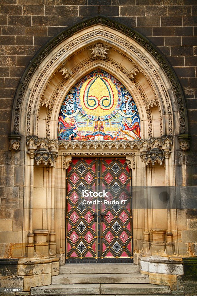 Gate Gate of St. Peter and Paul Church in Vysehrad Arch - Architectural Feature Stock Photo