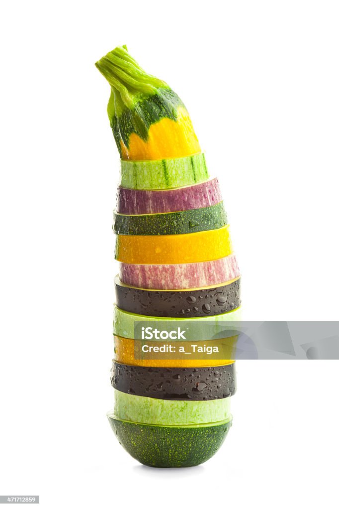 Fatiado Courgette (Curgete) e Eggplants/vegetable'colorido - Royalty-free Curgete Foto de stock