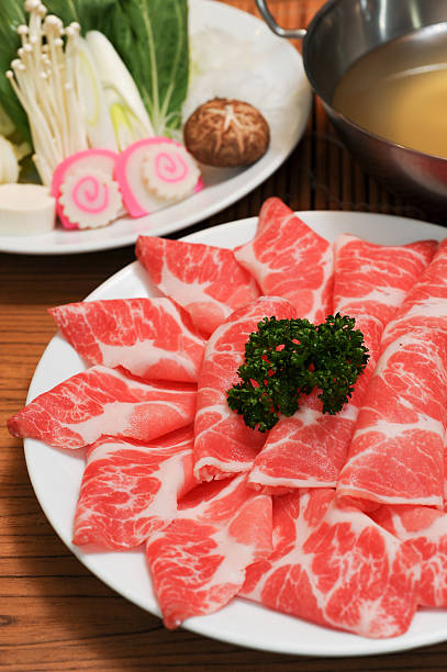 istock Fresh Beef and pork slices for Shabushabu and Sukiyaki 471712866