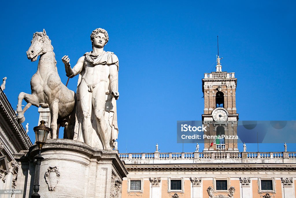 Estátua de Pollux em Roma, Itália - Foto de stock de Animais Machos royalty-free