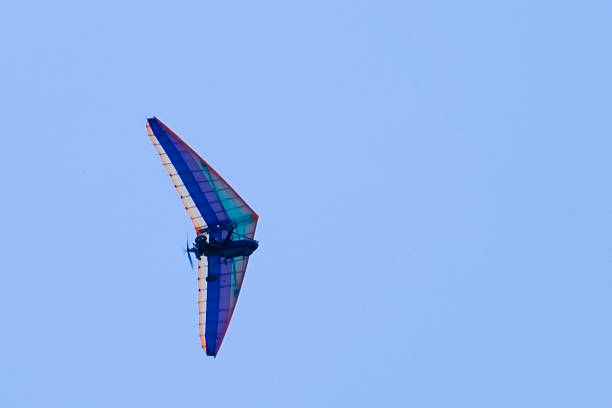 istock Extreme flight on deltaplane in a blue sky 471713157