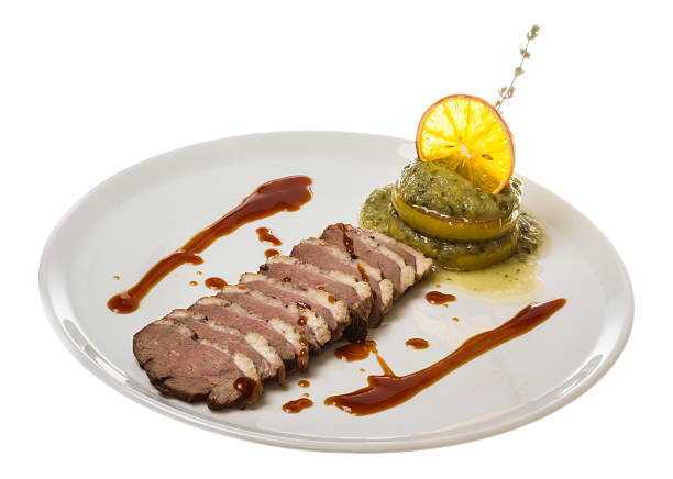 Typical Italian roast pork in a studio shot