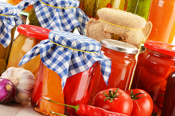 istock Composition with jars of pickled vegetables 471714641