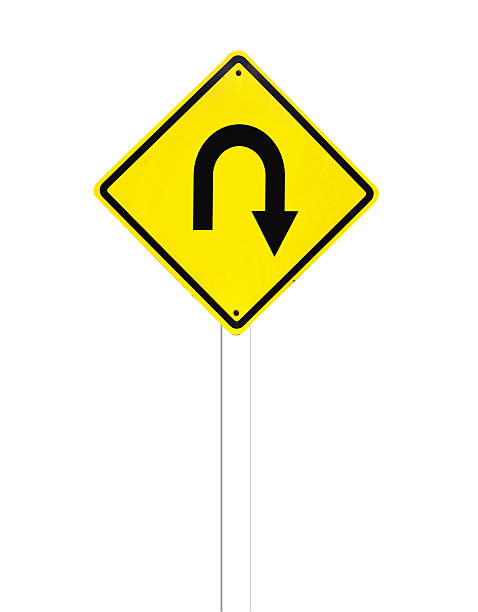 istock Turn back road Traffic Sign on white background 471714867