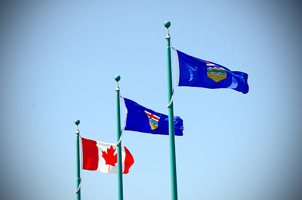 istock Canadian and Alberta Flags 471716881