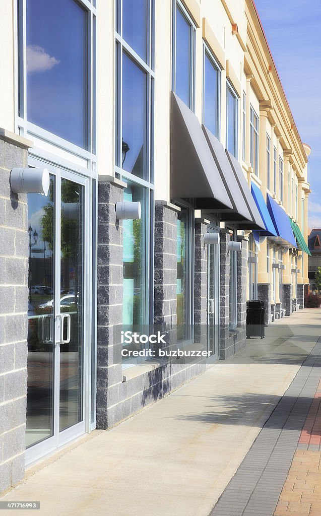 Modern Strip Mall Store Exterior  Commercial Real Estate Stock Photo