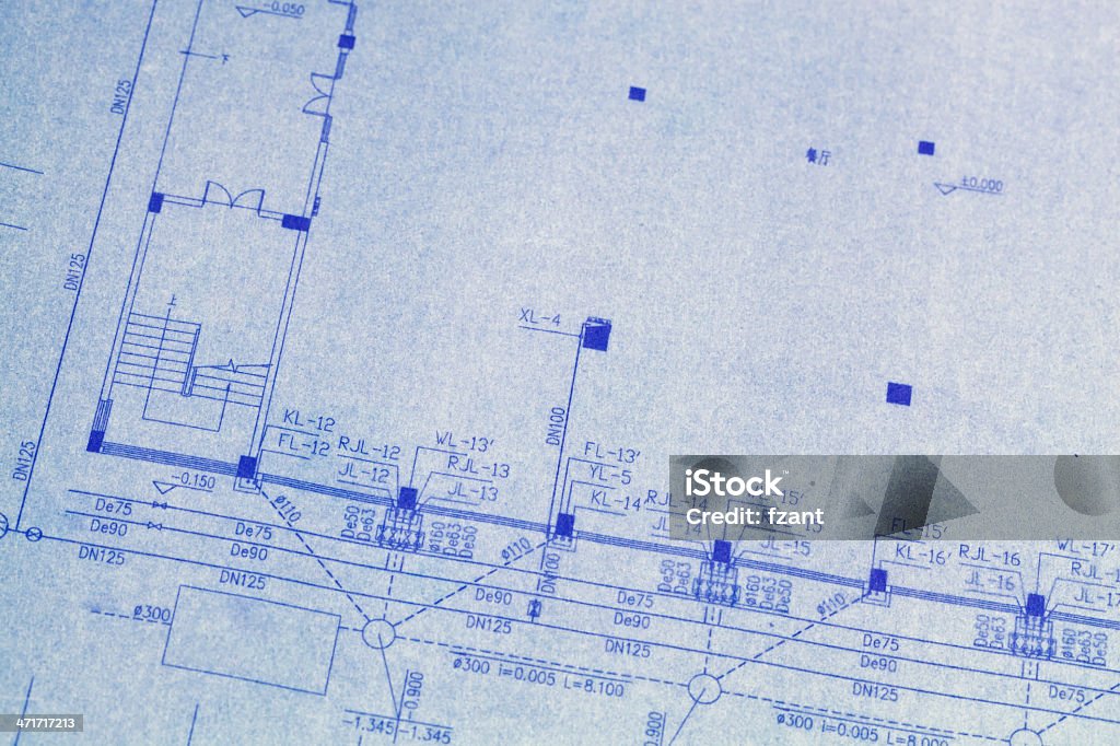 Architecture blueprint отделкой - Стоковые фото План здания роялти-фри