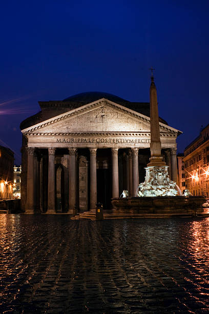 el panteón también llamada templo de los dioses, roma. - ancient rome rome fountain pantheon rome fotografías e imágenes de stock