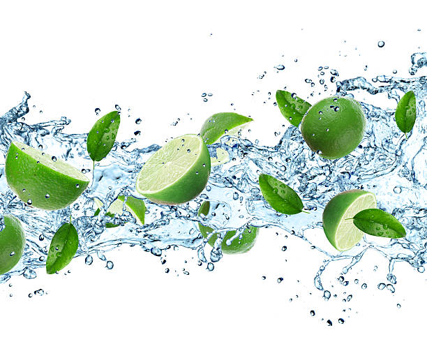 istock Limes and Splashing water 471719543