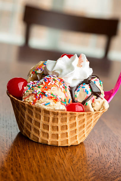 istock Fancy Ice Cream Sundae with Hot Fudge, Sprinkles, Cherries 471720814