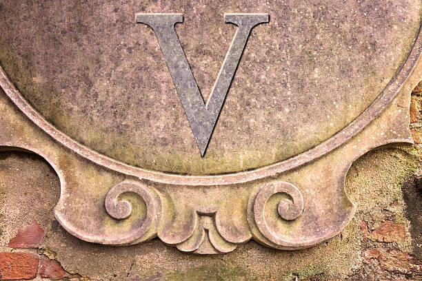istock Roman V number written on stucco wall 471721174