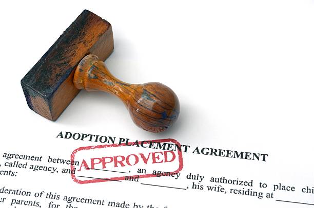 Adoption agreement stock photo