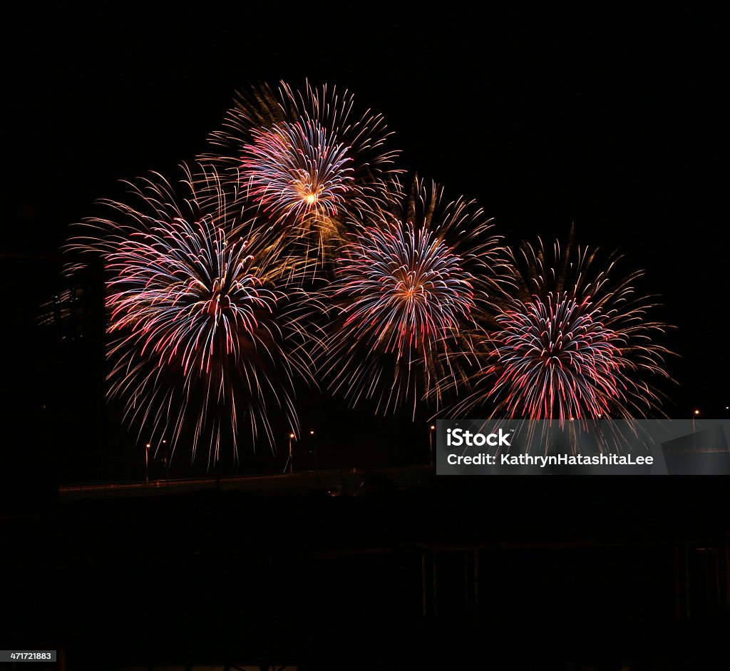 Espumante Fogos de artifício sobre Vancouver, Columbia Britânica, Canadá - Royalty-free América do Norte Foto de stock