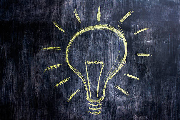 istock Chalk drawing of lightbulb on blackboard 471722121