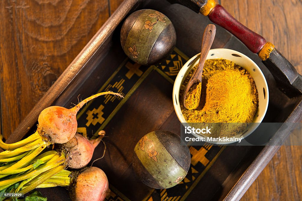 Gelber Curry Powder - Lizenzfrei Bildschärfe Stock-Foto