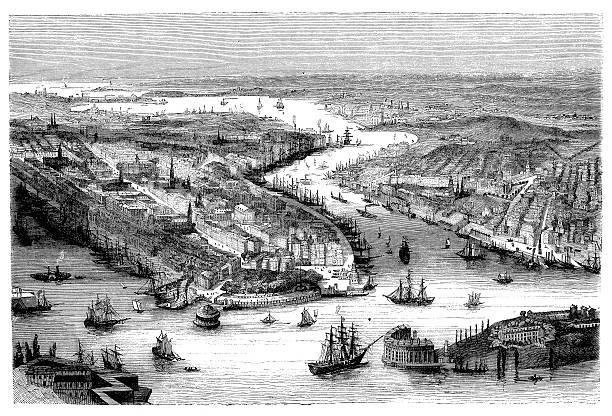 istock Antique illustration of New York City (1858 ca.) 471723839