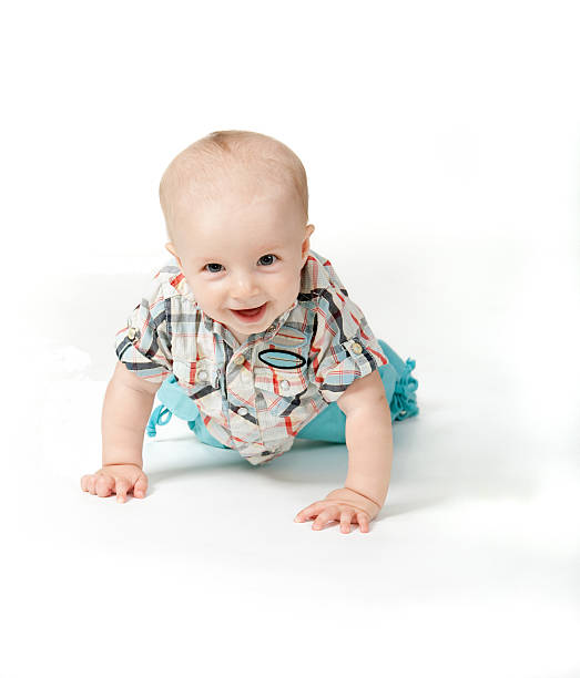 istock Little smiling boy creeps 471724017