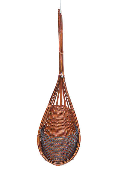 istock Empty wood weave plant pot isolated on white. 471724115
