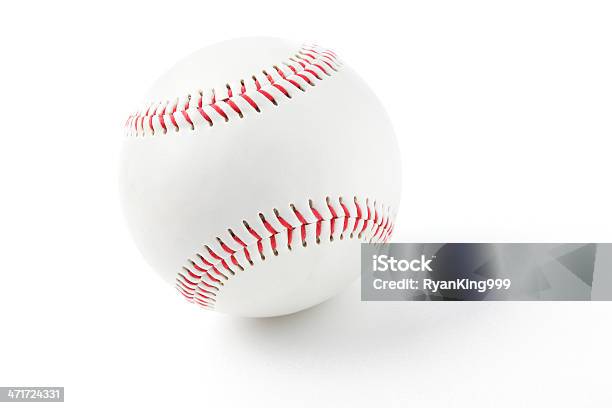 Baseball Con Impuntura Rossa - Fotografie stock e altre immagini di Afferrare - Afferrare, Attrezzatura, Base