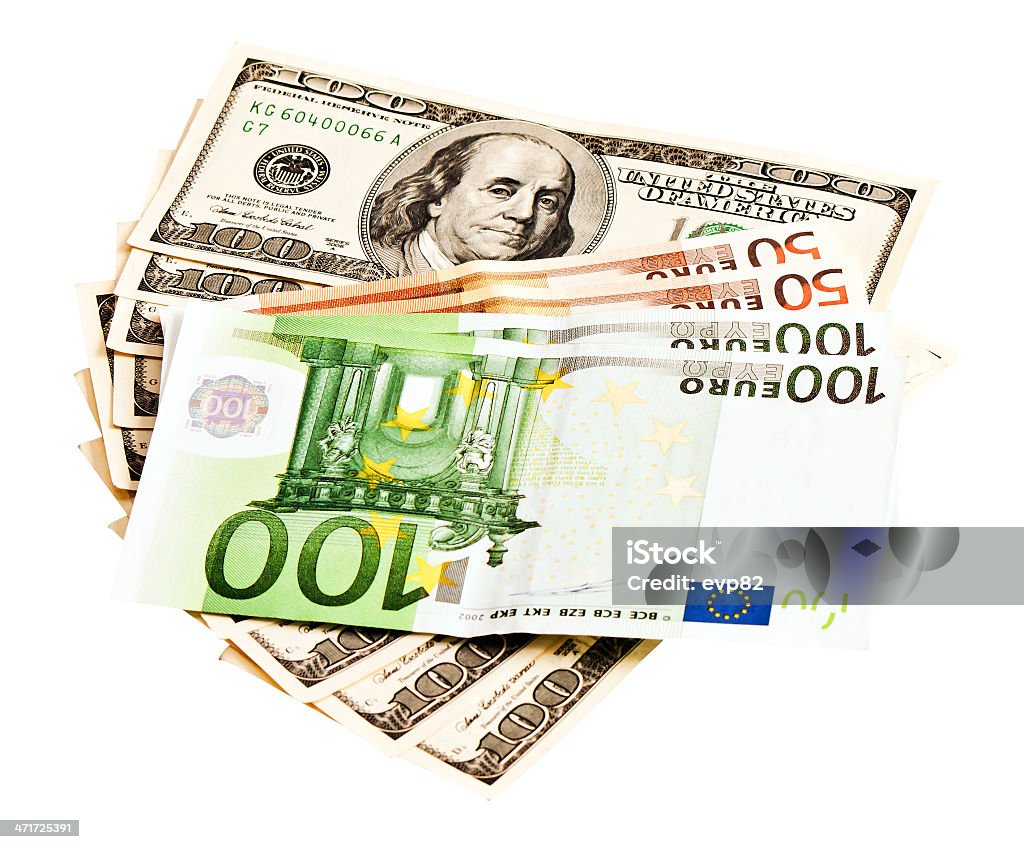 Deux principales devises fortes-Dollar et Euro - Photo de Activité bancaire libre de droits
