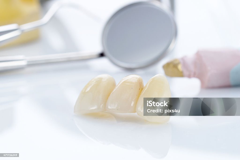 Macro de dentes Protético com ferramentas de Dentista - Royalty-free Acessório Foto de stock