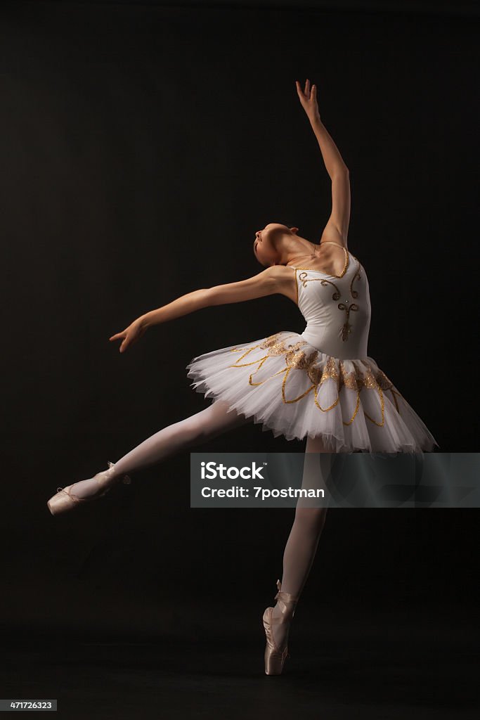 Ballerina auf Schwarz - Lizenzfrei Balletttänzer Stock-Foto