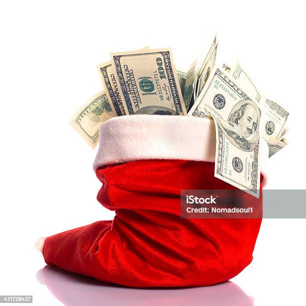 크리스마스 모자 전체 비용을 크리스마스에 대한 스톡 사진 및 기타 이미지 - 크리스마스, 통화, 지폐 통화