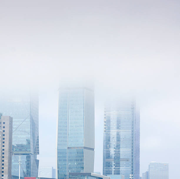 istock High rise in fog 471728480