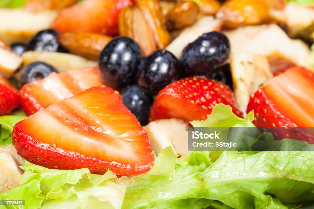 Baga Salada com frango, de amêndoa e alface - Royalty-free Alface Foto de stock