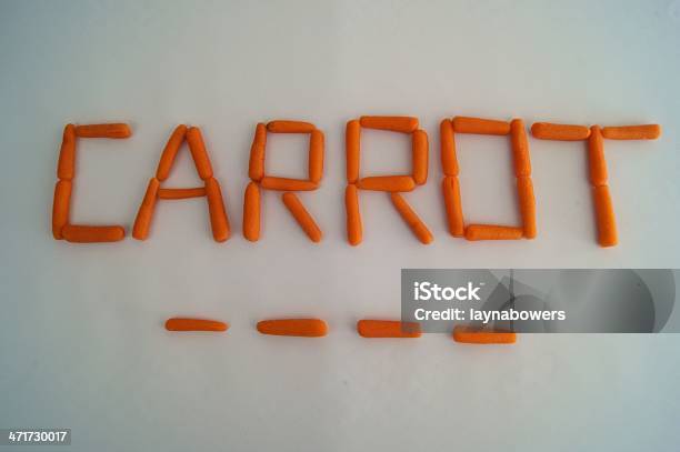Karotten Schreibweise Carrot Stockfoto und mehr Bilder von Fotografie - Fotografie, Freisteller – Neutraler Hintergrund, Frische