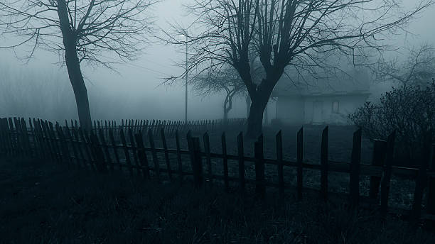 istock Abandoned Horror House in the Misty Forest 471731356